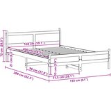  Okvir kreveta bez madraca bijeli 150x200 cm od masivne borovine | shoptok.hr