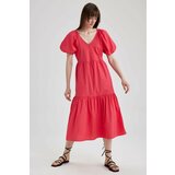 Defacto V-Neck Poplin Raglan Sleeve Midi Dress Cene