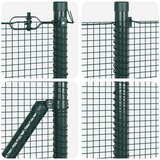 vidaXL Komplet ograjnih stebričev Set 2 Zeleni Jeklo, PVC 25 x 1 m | Shoptok.si