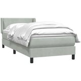 Box Spring krevet s madracem svijetlo sivi 80x210 cm baršun | shoptok.hr