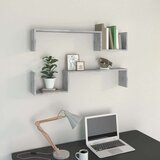  Stenska polica 2 kosa betonsko siva 100x15x20 cm iverna plošča, (20765038) | Shoptok.si