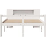 vidaXL Krevet s regalom z knjige bez madraca bijeli 150x200cm borovina | shoptok.hr