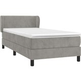 Box spring postelja z vzmetnico svetlo siv 90x190 cm žamet, (20724679) | Shoptok.si