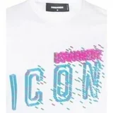 Dsquared Puloverji T-Shirt Pixeled Icon Cool Fit Tee blanc Bela