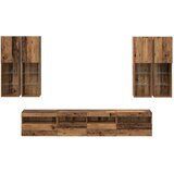  Komplet stenske TV omarice z LED lučmi 7 pcs Star les, (5000112884) | Shoptok.si