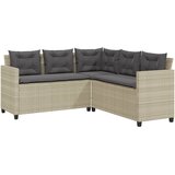  Vrtna L-sofa sa stolom i jastucima svjetlosiva od poliratana | shoptok.hr