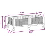  Vrtni saksija s kotačima Crna 80 x 40 x 29 cm PP | shoptok.hr