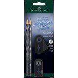  Komplet svinčnik b faber-castell+radirka+šilček sparkle black FABER-CASTELL Cene