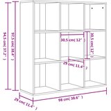 Ormarić za knjige boja betona 98x29x97,5 cm konstruirano drvo | Eponuda.com