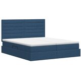  Krevet s od storage s uzglavljem Plava 200 x 200 cm Tkanina - Plava 200 x 200 cm Dizajn linija | shoptok.hr