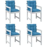 vidaXL Jastuci za stolice 4 kom prošarano plavi 100x50x7 cm od tkanine