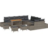  Sjedeća garnitura za vrt s jastukom 14 pcs Siva Poli ratan | shoptok.hr