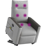 Maison Chic Električni masažni naslanjač - Relax naslanjač s funkcijo vstajanja siv blago, (22042501) Cene