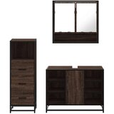 vidaXL 3-dijelni set kupaonskog namještaja boja smeđeg hrasta drveni | shoptok.hr