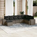vidaXL 8-dijelni set vrtnih sofa od poliratana s jastucima sivi | shoptok.hr