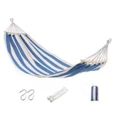 Platnena viseča mreža iz poli-bombaža, 200kg, modro-bela Blue + White, (5000290001)