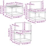  Set vanjskih sofa 11 kom. Prirodna i krem Čvrsto drvo akacije | shoptok.hr