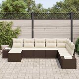  Sjedeća garnitura za vrt 8 kom. Smeđa i krem poliratan 319 x 209 x 85 cm | shoptok.hr