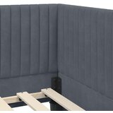  Kutni okvir kreveta s uzglavljem Tamno siva 90 x 200 cm Baršun | shoptok.hr