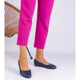 D/CEO marka niezdefiniowana Navy blue ballet flats with a hidden wedge heel made of eco-leather Savelia | Shoptok.si