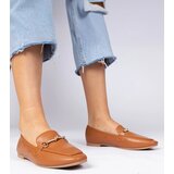 Gemre Brown elegant loafers with a gold ornament and rhinestones Kalisa | Shoptok.si
