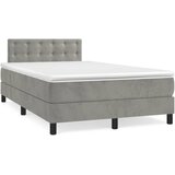 Box spring krevet s madracem svjetlosivi 120x200 cm baršunasti | Eponuda.com