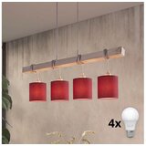 Brilagi LED luster na sajli NUBILA 4xE27/60W/230V siva/pompejska crvena Cene