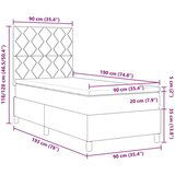 vidaXL postelja s box spring z vzmetnico temno siva enojna tkanina | Shoptok.si