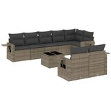 vidaXL 9-dijelni set vrtnih sofa od poliratana s jastucima sivi | shoptok.hr