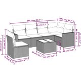  7-dijelni set vrtnih sofa od poliratana s jastucima crni | shoptok.hr