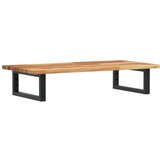 vidaXL Zidna polica za Lavabo - Umivaonik od čelika i masivnog bagremovog drva tamno smeđa i crna 80 x 40 x 2 cm 1 Pravokutno | shoptok.hr