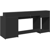  Radni stol s LED svjetlima crni 200x55x91 cm konstruirano drvo | shoptok.hr