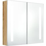 Maison Chic LED Kopalniška omarica - Kopalniški kabinet z ogledalom bela in hrast 62x14x60 cm, (21794871) Cene