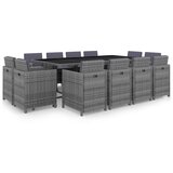  13-dijelni vrtni blagovaonski set od poliratana antracit | Eponuda.com
