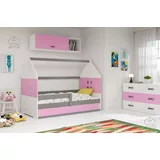 BMS Group Otroška postelja Domi-1 - 80x160 cm - grafit/roza