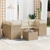 vidaXL 7-dijelni set vrtnih sofa od poliratana s jastucima bež | shoptok.hr
