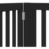 vidaXL Ograda za pse z vrati zložljiva 10 panelov črna 800 cm les | Shoptok.si