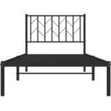  Metalni okvir za krevet s uzglavljem crni 90x190 cm | shoptok.hr