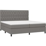  Box spring postelja z vzmetnico LED temno siva 200x200 cm blago, (20726841) | Shoptok.si