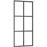  Klizna vrata od stakla ESG i aluminija 90 x 205 cm crna | shoptok.hr