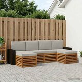  Setovi sofa 6 pcs Prirodna i svjetlosiva Čvrsto drvo akacije | shoptok.hr