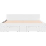 vidaXL Posteljni okvir s predali bel 120x190 cm inženirski les | Shoptok.si