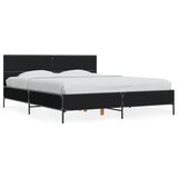 Maison Chic Posteljni okvir - Dvoposteljna postelja - Zakonska postelja črn 150x200 cm inženirski les in kovina-J13873, (21771644) | Shoptok.si