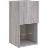  8-dijelni zidni TV elementi s LED svjetlima boja sivog hrasta | shoptok.hr