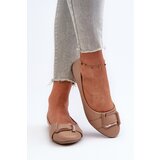 Boto Ballerinas With Strap And Ornament Eco Leather Dark Beige Cadwenla | shoptok.hr