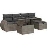 Maison Chic Seti vrtnega pohištva - Vrtna garnitura - Vrtni pohištvo set 6-delna z blazinami siv poli ratan, (21806595) | Shoptok.si