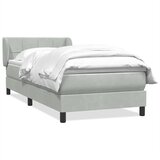 Box Spring krevet s madracem svijetlo sivi 90x210 cm baršun | shoptok.hr