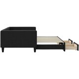 vidaXL Izvlečna dnevna postelja s predali črna 100x200 cm blago | Shoptok.si