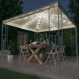  Sjenica s LED svjetlosnim trakama 300 x 300 cm krem | shoptok.hr
