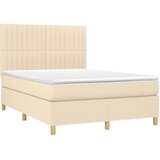  Krevet s oprugama i madracem krem 140x200 cm od tkanine | shoptok.hr